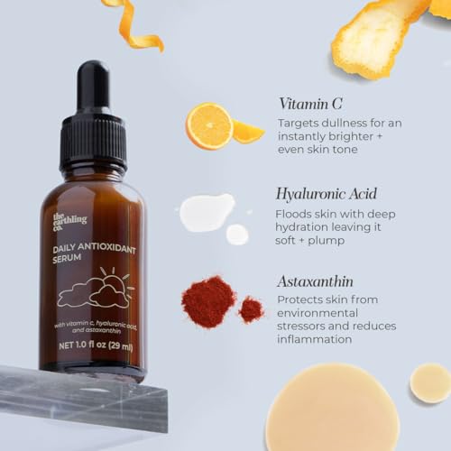 Vitamin C & Hyaluronic Acid Face Serum - Brightening, Hydrating Skin Care for Sensitive Skin - 1 fl oz
