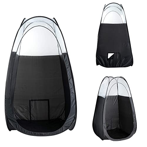Naked Sun Black Spray Tan Tent - Pop Up Portable Professional Self Tanning Booth with Carry Bag Waterproof Floor and Extraction Fan Opening - Sunless Spray Tan Backdrop
