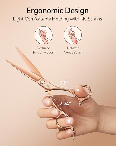 ULG Professional Hair Cutting Scissors with Luxury 18K Rose Gold