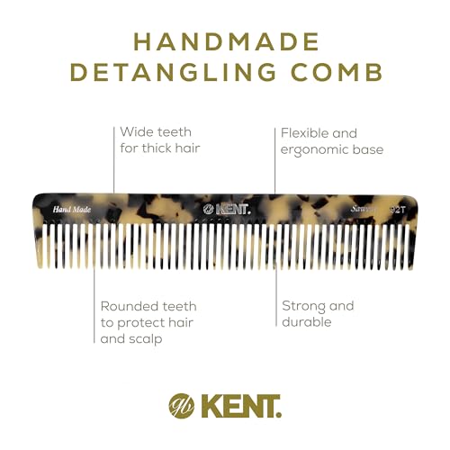 2 Pack Wide Tooth Detangler Comb for All Hair Types - Handmade Sawcut & Polished
