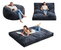 Dark Gray Hobestluk 3-in-1 Convertible Bean Bag Chair Large Washable & Memory Foam