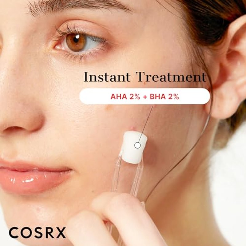 COSRX AHA 2% BHA 2% Blemish Treatment Serum, 60+ Pure Cotton Balls, Quick & Easy Daily Spot Treatment, Blackheads & Whiteheads, Sebum Control, Paraben Free, Phthalates Free, Korean Skin Care