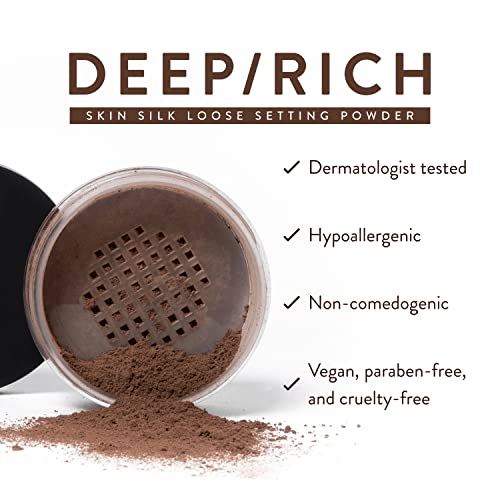Loose Setting Powder for Makeup - Matte Finish Deep/Rich - Flawless, Long-Lasting