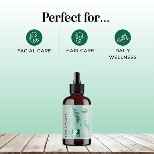 Rosemary Essential Oil - 4 Fl Oz Organic Hair & Skin Oil - Dry Scalp Treatment & Hair Volume - Variation: Rosemary
