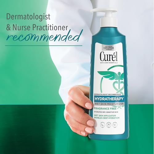 Curel Hydra Therapy In Shower Lotion, Wet Skin Moisturizer for Dry or Extra-dry Skin, with Advanced Ceramide Complex, 12 Oz, Pack of 2