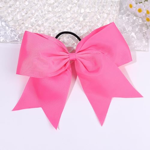 Large Cheer Hair Bows 8 Inch Pink - Jumbo Cheerleader Accessories, 32 Pcs