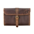 Leather Hanging Toiletry Bag for Men & Women with Hook - Travel Dopp Kit