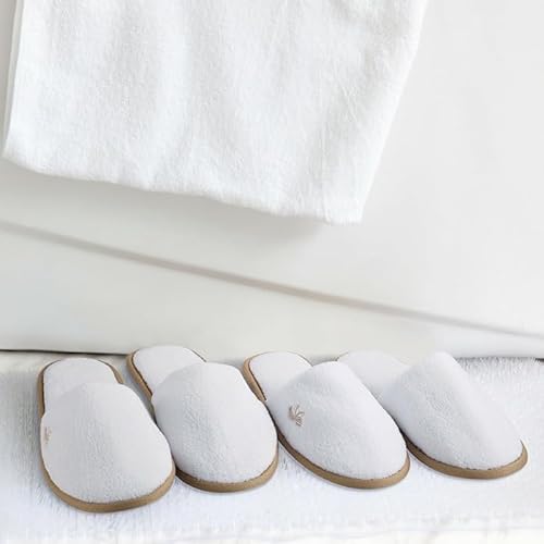 BERGMAN KELLY - Spa Slippers - Disposable Indoor House Slippers - Closed Toe House Shoes for Men & Women - Value Pack Hotel Indoor Shoes for Guests - Washable & Reusable for Travel & Wedding