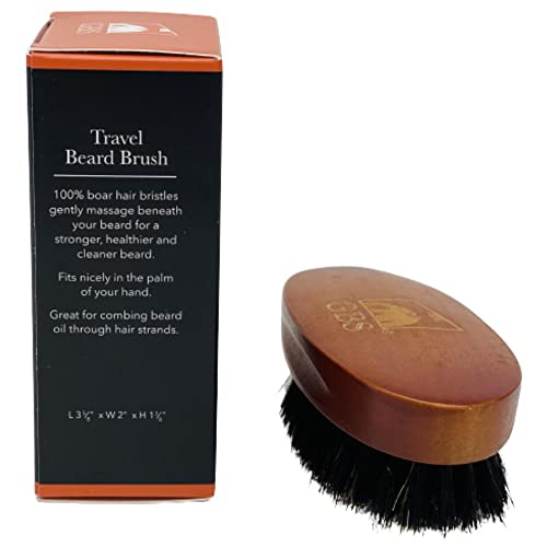 G.B.S Men's 100% Boar Bristle Wooden Handle Beard Brush
