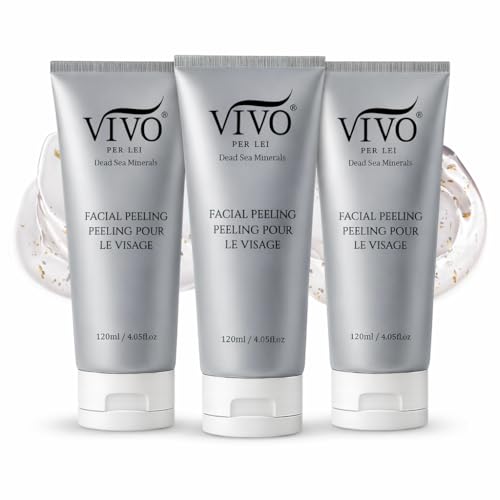 Vivo Per Lei Facial Peeling Gel - Helps Address Dead Skin Buildup - Gentle Exfoliating Gel for Rough, Dry, Sensitive or Mature Skin - Face and Body Scrub - Non Abrasive - 4.05 Fl. Oz. - Pack of 3