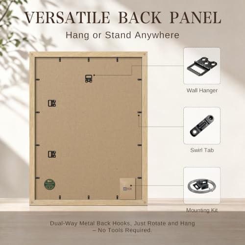 VCK 18x24 Poster Frame Set of 3 - Natural Solid Wood Wall Mounts Variation of THIS listing