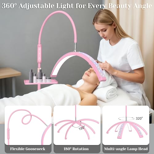 Pink Bling Lash Light for Eyelash Tech with Tray - Half Moon LED Lamp