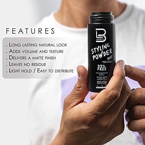 L3 Hair Gel with Sample Powder - Super Strong Hold - Flake Free - Long Lasting Shine - For Men and Women