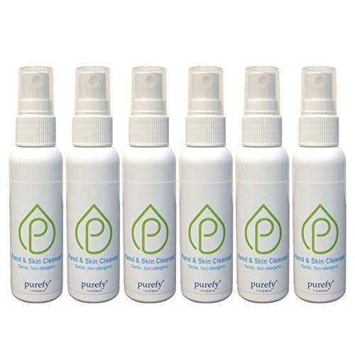 PUREFY Hand and Skin Cleanser (50ml, 6pk) - Hypoallergenic, Antimicrobial, Hypochlorous Technology, Great for Sensitive Skin; Promotes Natural Defense Against Eczema, Dermatitis, Acne.