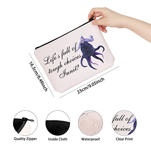 TSOTMO Villain Ursula Quote Inspired Gift Life¡¯s Full Of Tough Choices Innit Zipper Pouch Makeup Bag (tough choices Innit)