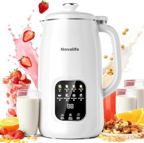 8 in 1 Nut Milk Maker Machine - 40oz Soy, Oat, Almond Milk, White