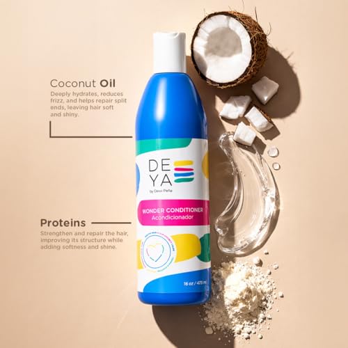 DEYA Wonder Conditioner 16 oz – Hydrates, Restores & Shine for All Hair Types (Crude Free, Coconut Scent)