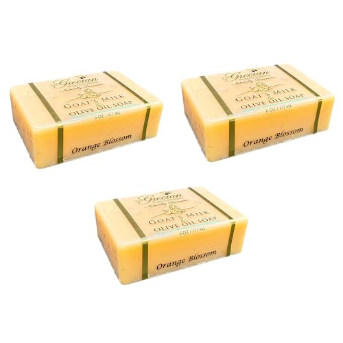 Orange Blossom Goat Milk & Olive Oil Soap Bar 3-Pack - Handmade, Natural, pH-Balanced