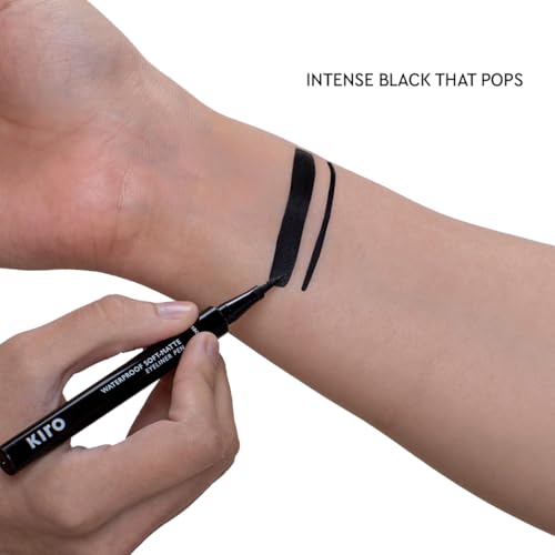 Waterproof Matte Black Eyeliner Pen - Smudge-Proof, 24-Hour, Vegan, Precise Tip
