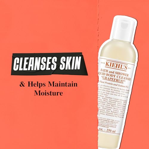 Kiehl's Grapefruit Body Wash 33.8 Fl Oz / 1 Liter - Hydrating & Refreshing Shower Liquid