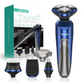 VOYOR Electric Razor for Men Cordless Shavers for Shaving with face sideburn Nose Ear Hair ?Rechargeable Wet Dry Waterproof TX410 New (New Version-Blue)