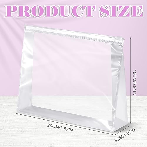 Xuniea 100 Pcs Mini Clear Makeup Bag PVC Small Travel Toiletry Organizer Pouches Bulk Waterproof Transparent Plastic Cosmetic Bag with Zipper for Women Men Travel(7.9'')