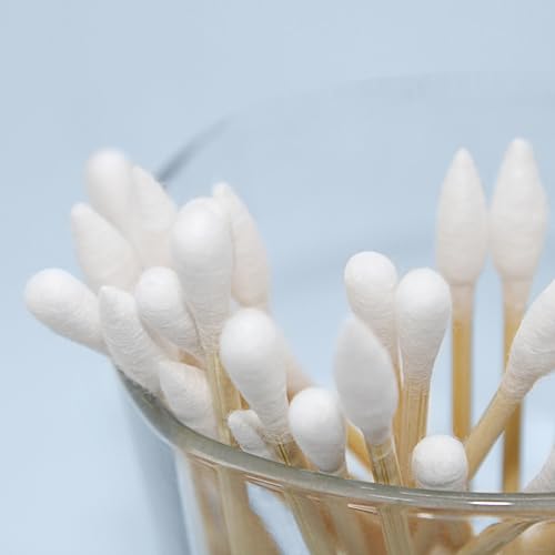 2400 Count Bamboo Cotton Swabs Pack of 4 Double-Tipped Ear & Makeup Applicators