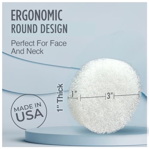 HartFelt Round Face Scrubber for Women | Reusable Facial Sponges for Daily Cleansing | Facial Exfoliating Pads for Removing Dead Skin, Dirt & Makeup | Use with Favorite Cream | Made in USA - 30 Count
