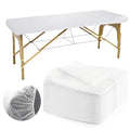 Disposable Fitted Massage Table Sheets 30 Pack - Breathable Non-Woven Covers for Spa & Salon, 35x86 Inches, White