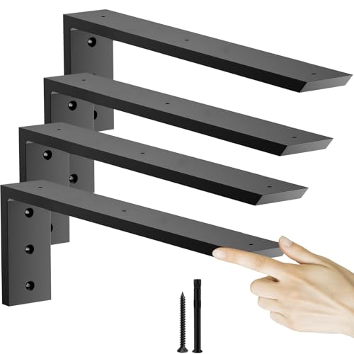16 Inch Heavy Duty Countertop Support Bracket 4 Pack for Granite & Quartz - Black