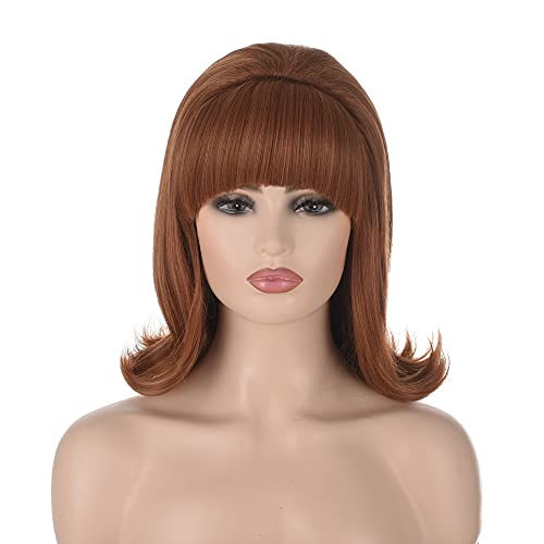 Vintage 70s Pinup Wig for Women - Ginger Beehive Style Halloween Costume Hair