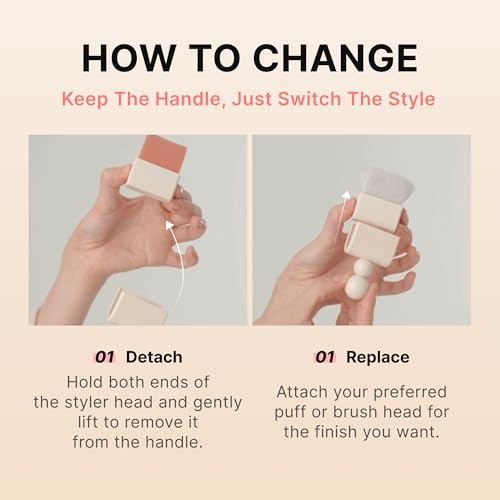 THE TOOL LAB Magnet Styler Radiant Dual Puff, Liquid Foundation Application with Silicone Spatula & Tapping Puff, Liquid Cream Makeup Blending Tool, Korean Makeup (1 Count)