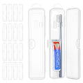 Travel Toothbrush Holder Set - Transparent 20-Pack, Durable & Compact
