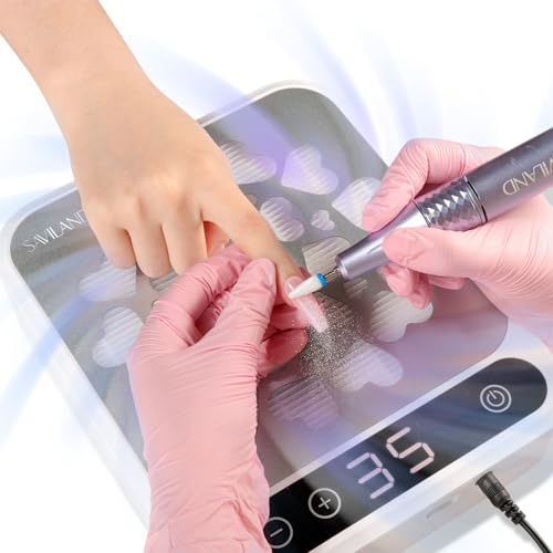 Grey Nail Dust Collector with Touch Screen & 35 Adjustable Suction Levels - Powerful Acrylic Nail Fan