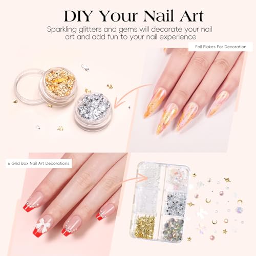 Poly Nail Gel Extension Kit with UV Light & Drill - 15 Colors, Starter Set (16ml)