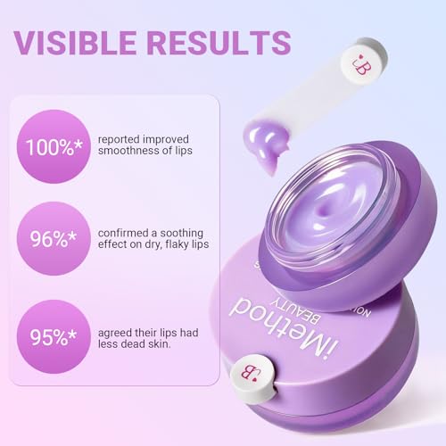 iMethod Lip Mask Overnight - Lip Sleeping Mask for Dry Lips, 8-Hour Hydrating Lip Balm with Hyaluronic Acid, Intense Moisturizing Lip Treatment to Nourish & Repair - Grape