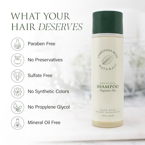 Fragrance Free Hair Shampoo for Daily Use - Natural, Sulfate-Free, 8 oz