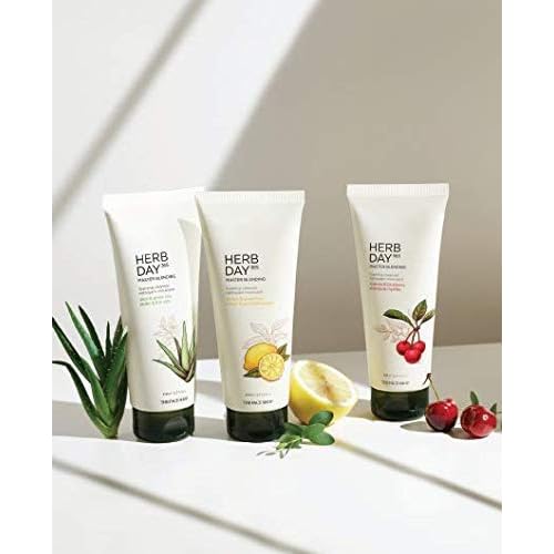The Face Shop Herb Day 365 Master Blending Cleansing Foam Lemon & Grapefruit | Dead Cells & Makeup Residues Removal with Refreshing Sensation | Skin Residues Removal & Naturally Derived, 5.7 Fl Oz