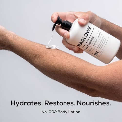 Marlowe Men's Body Lotion - Daily Moisturizer for Dry Skin, 15 oz Pump