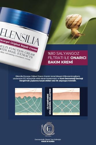 Elensilia Snail Repair Cream with 80% French Snail Mucin - Deep Hydrating Face Moisturizer, 50g - Variation 1 Pack of 1