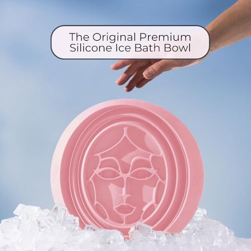 Facial Cold Plunge Soft Pink | Collapsible Ice Facial Bowl with Built-In Ice Tray for Skin Tightening & Acne Relief