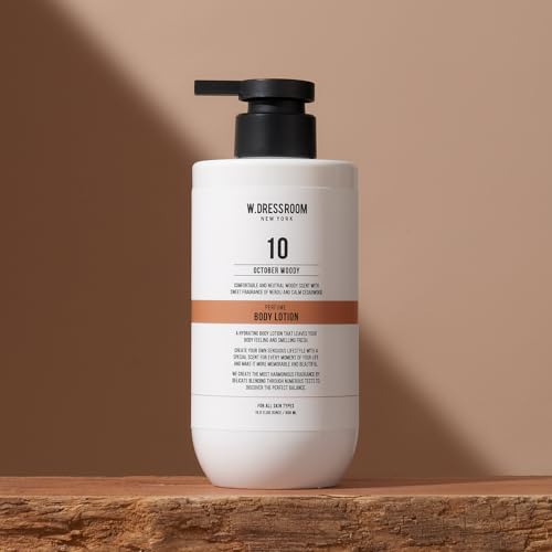W.Dressroom Moisturizing Perfume Body Lotion No.10 October Woody ? Hydrating, Fast-Absorbing, Non-Greasy Skincare for Dry & Sensitive Skin, 16.9 fl oz Pump