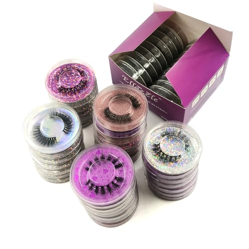 U-Hotmi 30 Pairs Wholesale 3D Faux Mink Eyelashes - 5 Styles, Reusable, Natural Look, 12-14mm