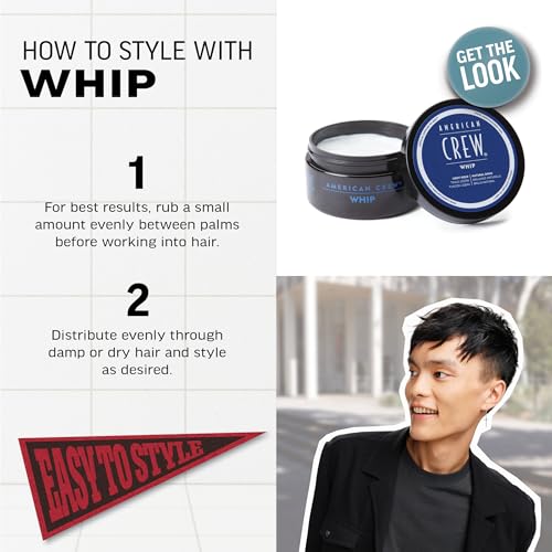 American Crew Whip Styling Cream Natural 3oz Pack of 2 - Light Hold & Shine