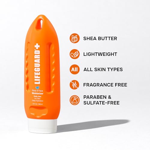 LIFEGUARD Daily Body & Face Moisturizer - Deep Hydrating and Moisturizing for Face and Body, Daily use, Suitable for All Skin Type, Sensitive Skin, Lightweight - 8 fl. oz.