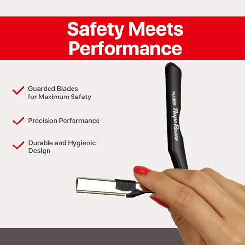 Feather - Nape and Body Razor - Designed for Trimming, Cutting, Thinning, Shaving Neckline, Facial Detail Work, Bikini Areas & Dermaplaning Use - Ergonomic Handle - Made in Japan