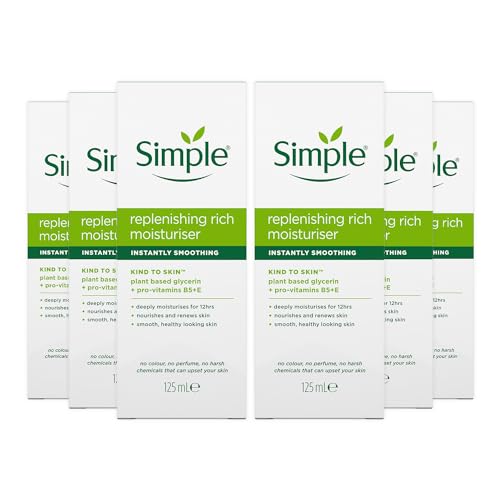 6 Pack Simple Kind to Skin Replenishing Rich Moisturiser 125ml - 4.23 Fl Oz