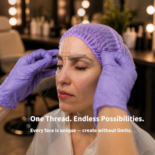Black Brow Mapping Thread 5-Pack - Pre-Inked Skin Marker for Microblading