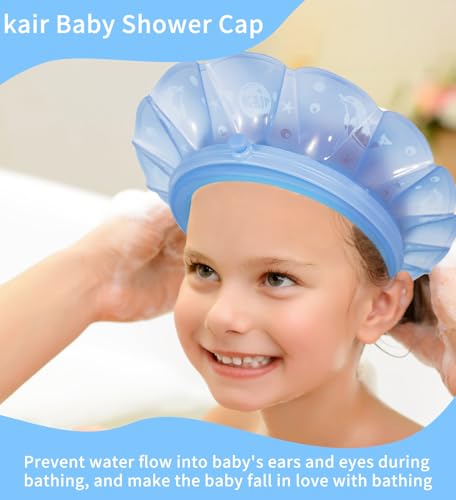 Baby Bath Visor Silicone Shower Cap - Leak-Proof, Adjustable & Tear-Free Fit for 24+ Months