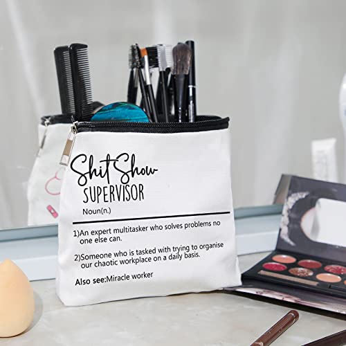 WZJHCL Shit Show Supervisor Definition Survival Kit Boss Lady Appreciation Gift Team Manger Cosmetic Kit Director Makeup Pouch (Shit Show Supervisor)